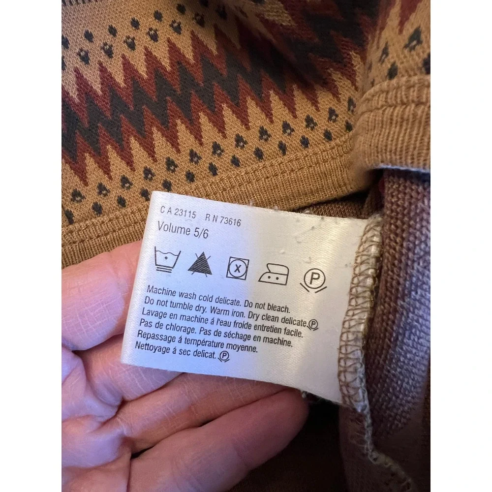 Vintage Hugo Boss Pullover Sweater Cotton Blend Geometric Zigzag Orange Label